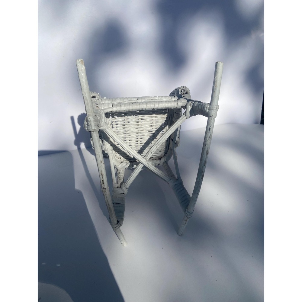 White Wicker Doll Rocking Chair - Picture 7 of 7